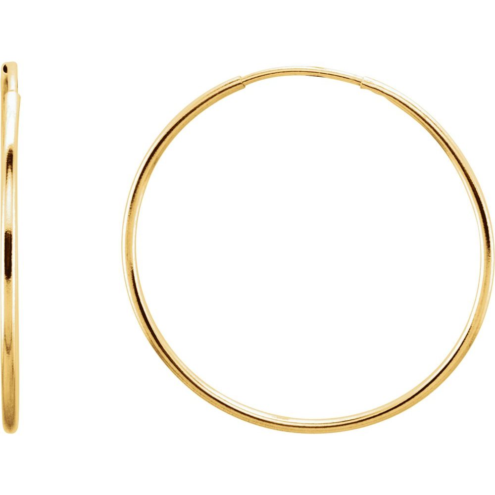 Endless Tube Hoop Earrings 14 Karat Gold 24MM (Test Copy)